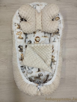 Bébiszafari- 3 részes minky babafészek szett termék főképe