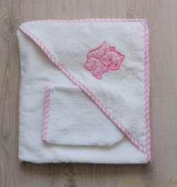 Fehér - cica hímzéssel termék főképe