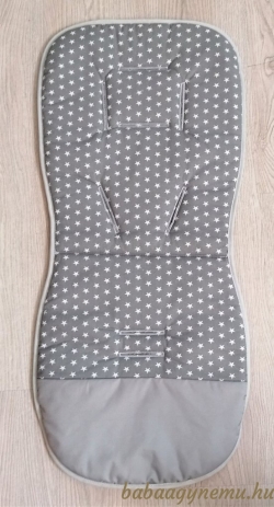 Fehér kis csillagos-szürke -  Babakocsi betét képe